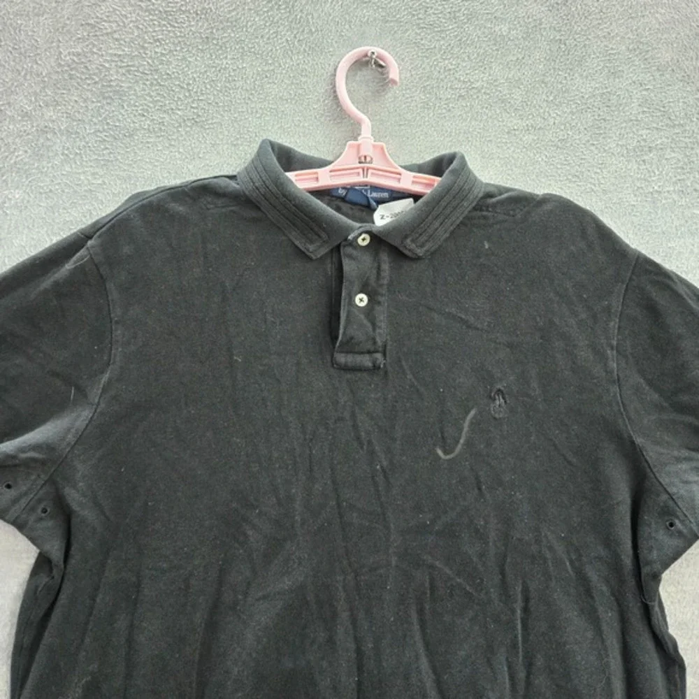 Polo By Ralph Lauren‎ Men Polo XL Black Custom Fit Short Sleeve Logo